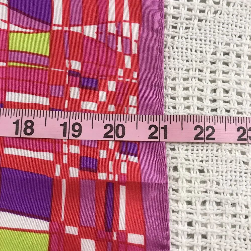 Pink Mod Scarf Sillook Japan Vintage Purple Retro Geometric Colorful Square